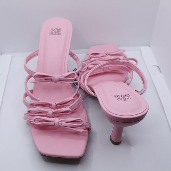 NWT Wild Fable Sz 8.5 Heels Pink Marcella Strappy Bows Slip-On Coquette Preppy - Picture 15 of 16